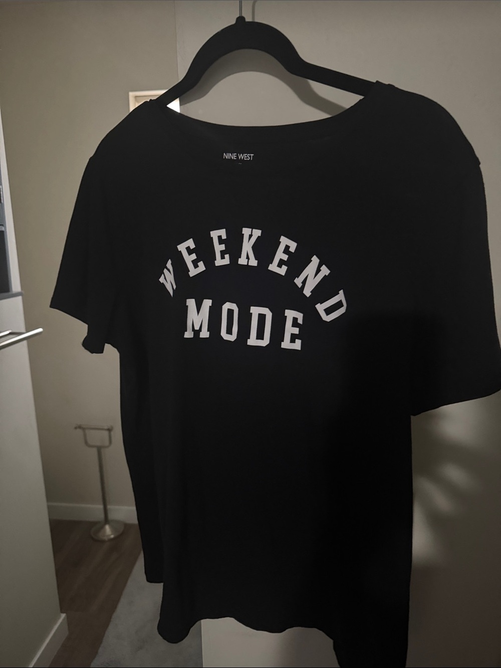 Nine West Black Graphic 'Weekend Mode' Tee